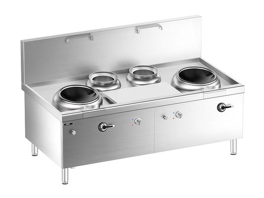 qualité  Floor Chinese Induction  Double-wok  and Double Bain Marie  Stove with Cabinet usine